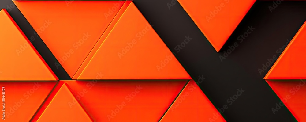 Aufkleber Triangle abstract background concept. Abstract orange triangular shapes on a dark background, perfect for modern design.