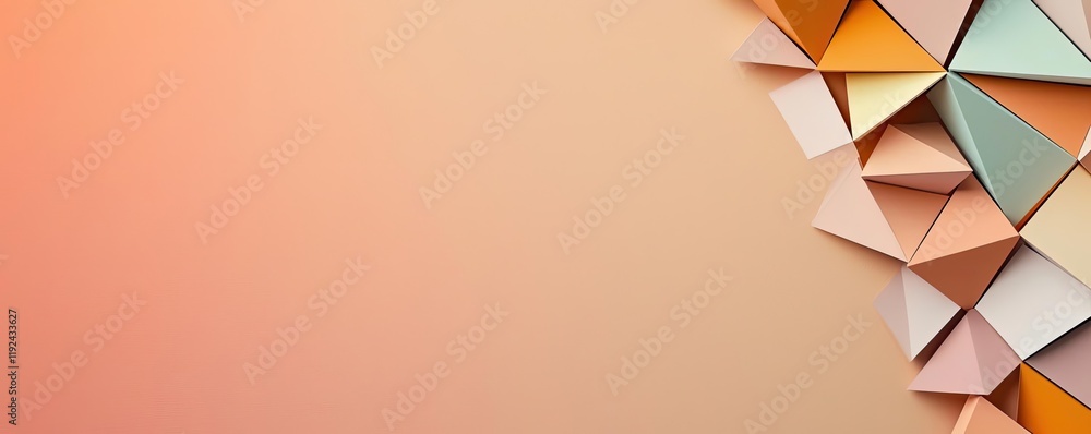 Poster Triangle abstract background concept. Abstract geometric shapes in soft colors for modern design and creative projects.