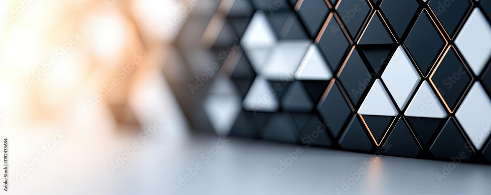 Poster triangle abstract background concept. stylish geometric pattern with black and white triangles on a 