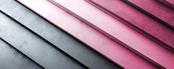 Obraz premium Abstract Metallic Stripes in Pink and Gray