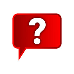 Red speech bubble question mark