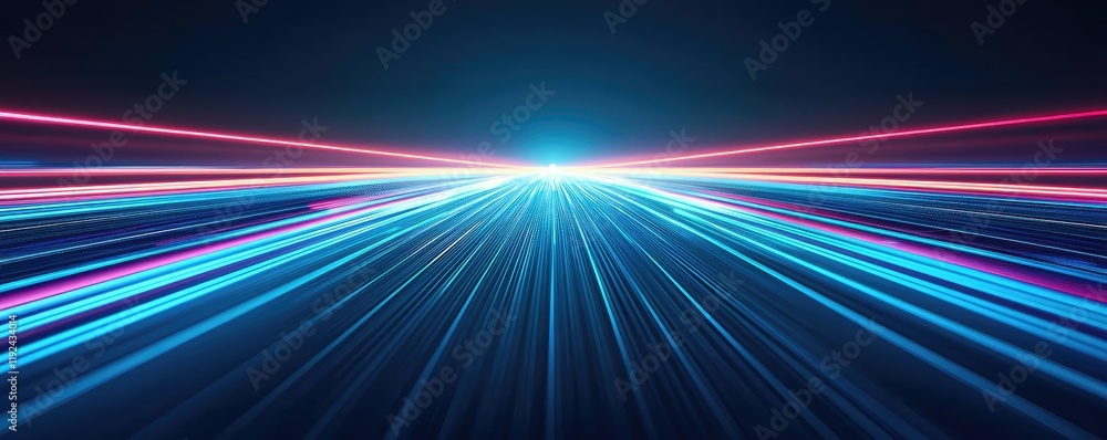 Poster blurred abstract background idea. futuristic light trails in blue and pink, creating a dynamic and v