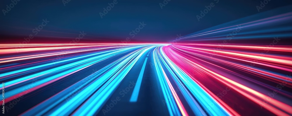 Poster blurred abstract background idea. vibrant light trails showcasing speed and motion in a futuristic s