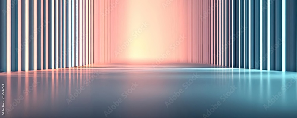Poster Blurred abstract background idea. A vibrant abstract background featuring glowing lines and soft light reflections.