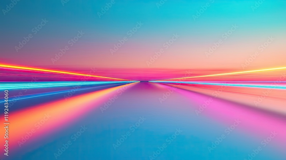 Poster blurred abstract background idea. vibrant rush of light beams across a colorful, futuristic landscap
