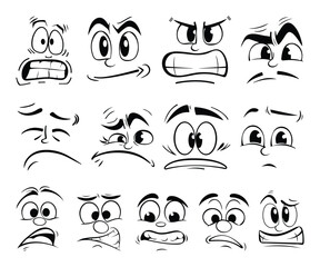 Vector Set of Cartoon Expressions. Fun and Playful Illustrations for Creative Projects