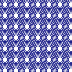 Seamless Ocean Wave-Inspired Graphic Pattern,Abstract Wave Pattern with Circular Motifs