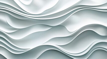 Fototapeta premium Abstract white wavy background texture.