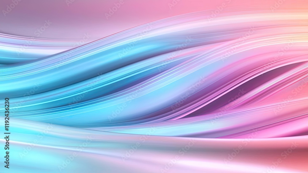 Aufkleber Blurred abstract background idea. Abstract wavy background in pastel colors creating a serene and modern visual effect.