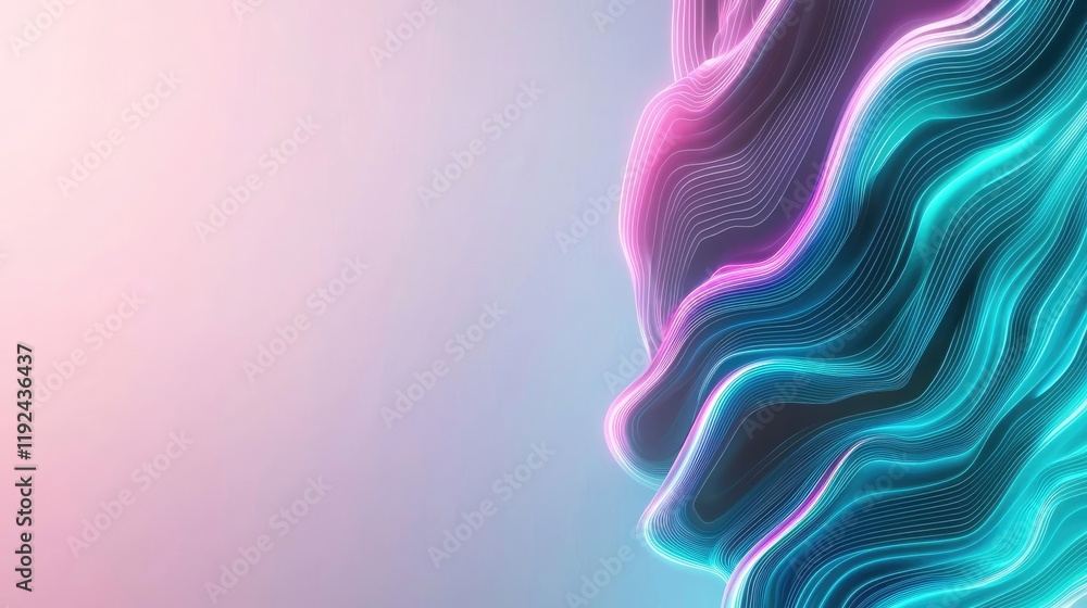 Aufkleber Blurred abstract background idea. Abstract flowing lines create a vibrant, colorful background with soft gradients.