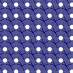 Seamless Ocean Wave-Inspired Graphic Pattern,Abstract Wave Pattern with Circular Motifs
