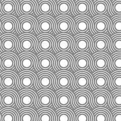 Naklejka premium Seamless Ocean Wave-Inspired Graphic Pattern,Abstract Wave Pattern with Circular Motifs