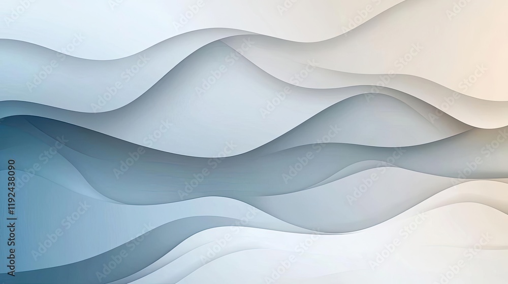 Aufkleber Cloudy abstract background concept. Abstract waves in soft colors create a soothing visual flow and depth in design.