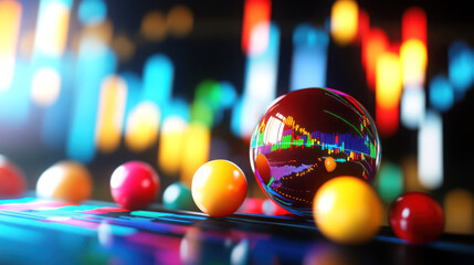 Colorful abstract spheres on a vibrant background display playfulness.