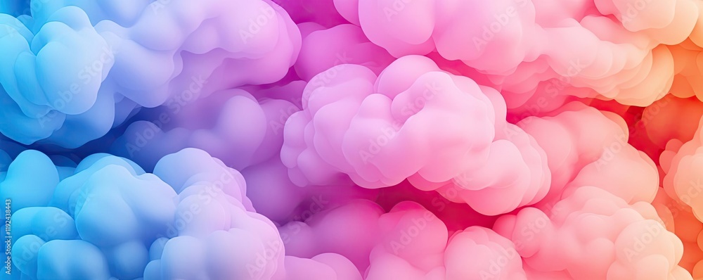Poster cloudy abstract background concept. a vibrant explosion of colored clouds illustrating creativity an