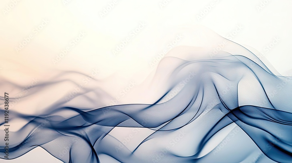 Poster cloudy abstract background concept. abstract flowing smoke with elegant shapes in soft blue hues on 