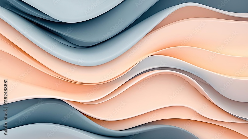 Poster Cloudy abstract background concept. Abstract wave pattern in soft colors creating a modern and elegant texture.