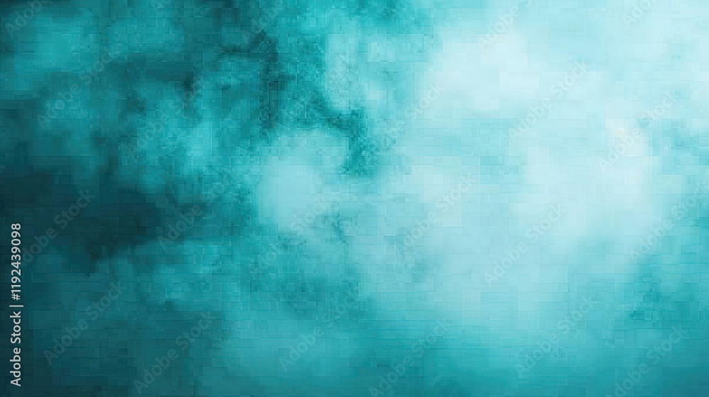 Poster blurred abstract background idea. mysterious teal smoke fills the frame, creating an atmospheric and