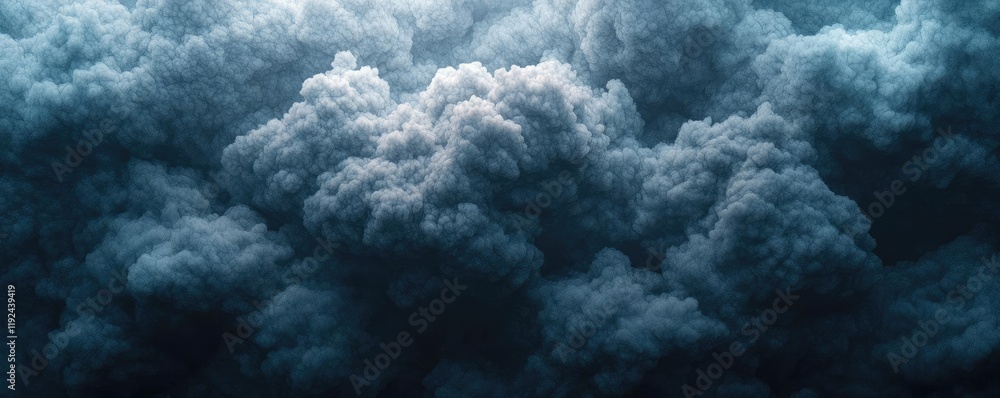 Aufkleber Cloudy abstract background concept. Dramatic clouds dominate the sky, creating a moody and atmospheric backdrop.