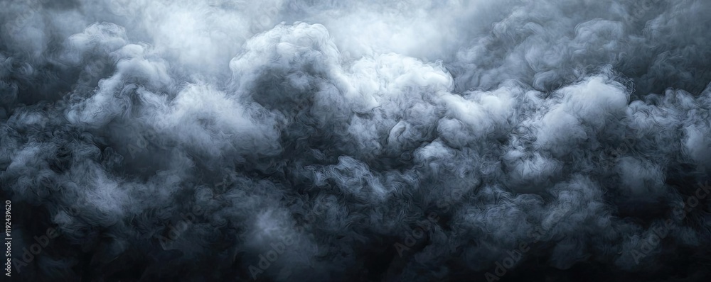 Poster Cloudy abstract background concept. Dramatic dark clouds rolling across the sky, creating a moody atmospheric backdrop.