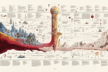 Timeline displaying significant discoveries throughout history in an engaging visual format