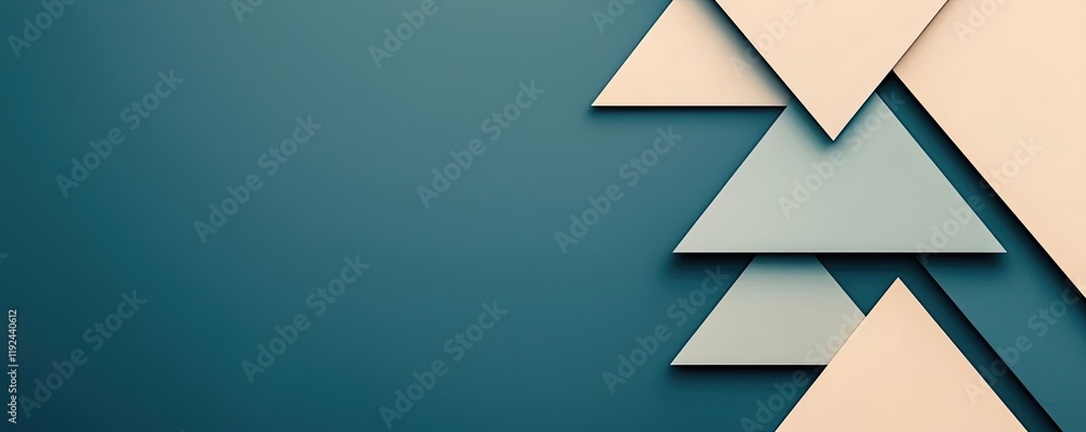 Aufkleber Triangle abstract background concept. Geometric shapes in soft colors create a modern and minimalistic design element.
