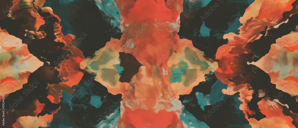 Poster Cosmic abstract pattern featuring vibrant celestial colors and dynamic shapes