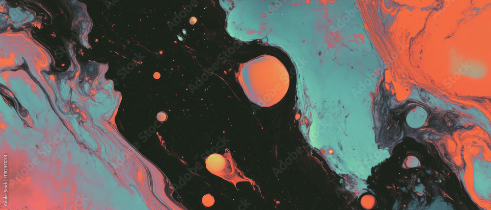 Poster Exploring cosmic patterns through abstract celestial imagery and vibrant colors