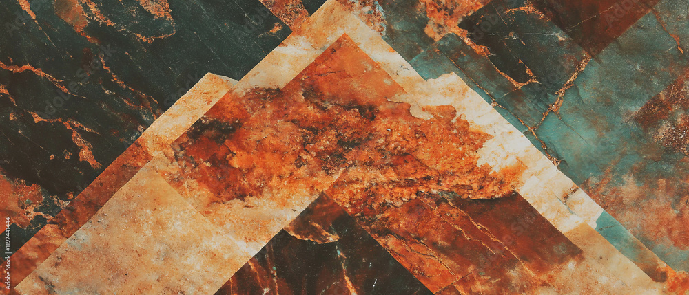 Poster Layered abstract pattern featuring textured depth and intricate designs in warm tones