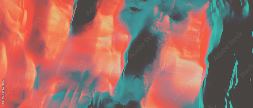 Poster explore pixelated patterns and vibrant digital textures in retro aesthetic design