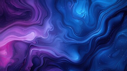 Fototapeta premium Abstract Cosmic Swirl of Deep Blues and Purples with Sparkling Stars, Fluid Art Background.