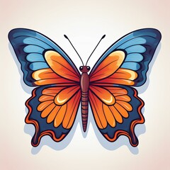 Butterfly flat design. isolated on white background