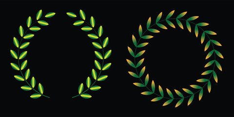  green and golden laurel wreath illustrator