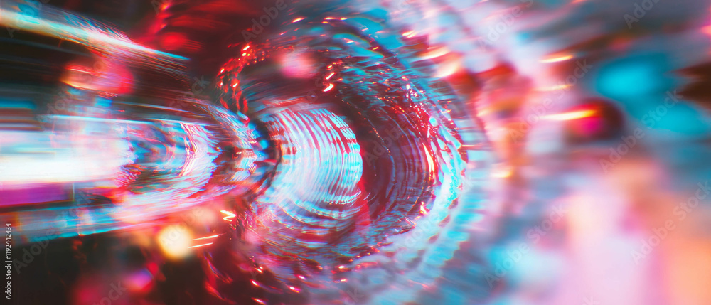 Poster Pulsating abstract energy waves creating dynamic force and visual energy in vibrant colors