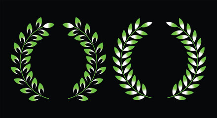 green and white  laurel wreath illustrator 