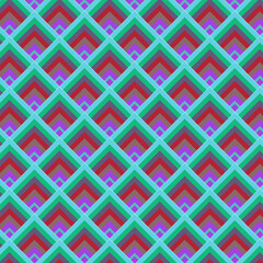 Seamless geometric pattern with triangles in a vintage, retro style featuring shapes like diamonds and rhombuses in a mosaic design