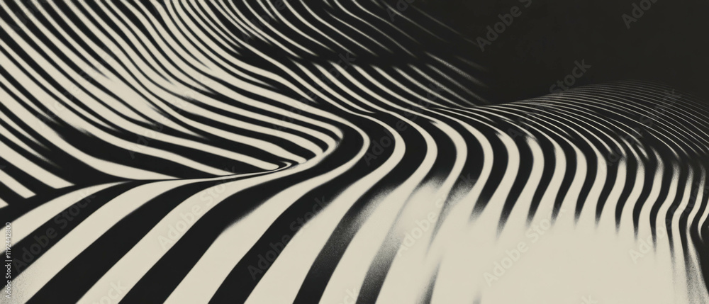 Poster Dynamic transformation of shifting geometric patterns creates a visual rhythm