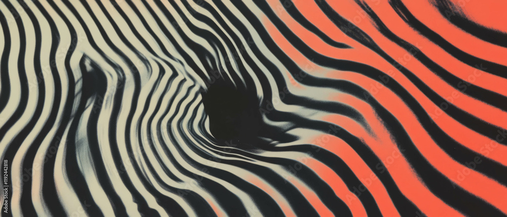 Aufkleber Dynamic transformation of abstract geometric patterns creating visual rhythm