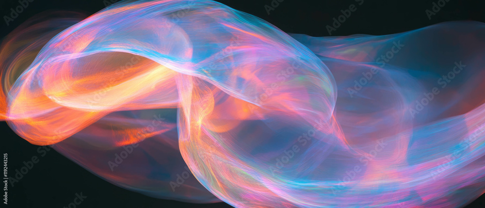 Poster Dynamic beams of colorful light create an abstract visual effect in dynamic motion