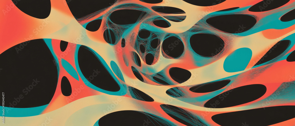 Aufkleber Intricate abstract lines creating a dynamic network of intersecting paths and open spaces