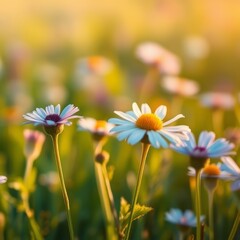 Daisies blooming in a sunny meadow