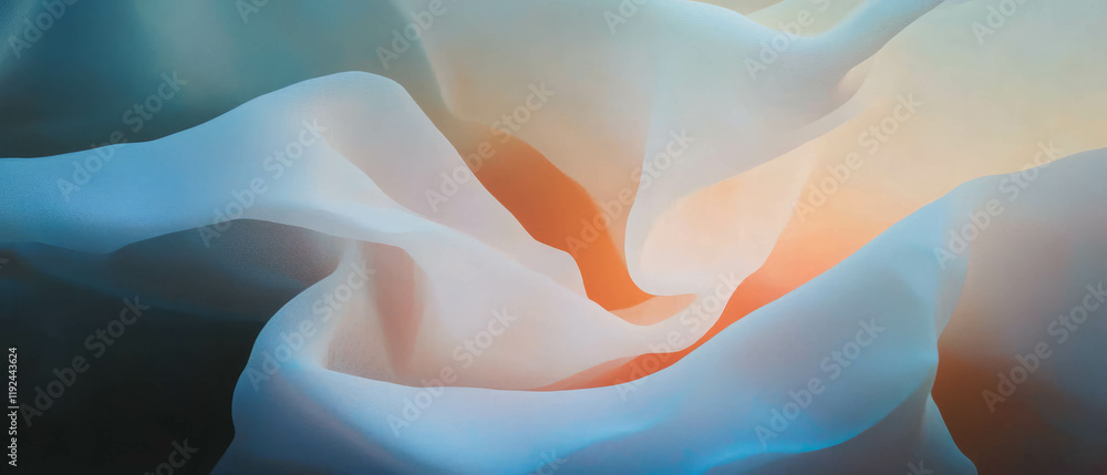 Poster flowing matte shapes blend softly, revealing subtle shadows and a sense of depth
