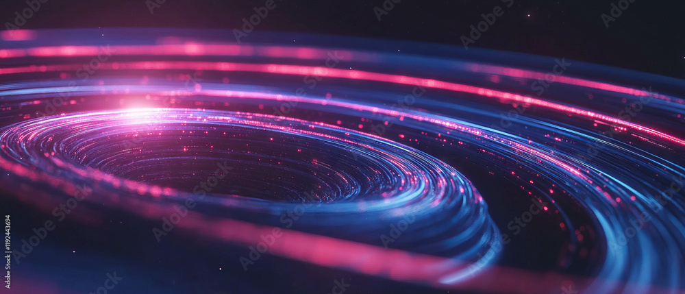 Poster dynamic cosmic dance of abstract particles in vibrant motion
