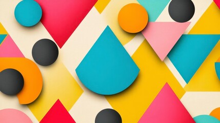 Colorful Geometric Shapes in Abstract Background Design