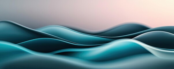 Obraz premium Cloudy abstract background concept. Beautiful abstract waves in turquoise tones, creating a serene and calming atmosphere.