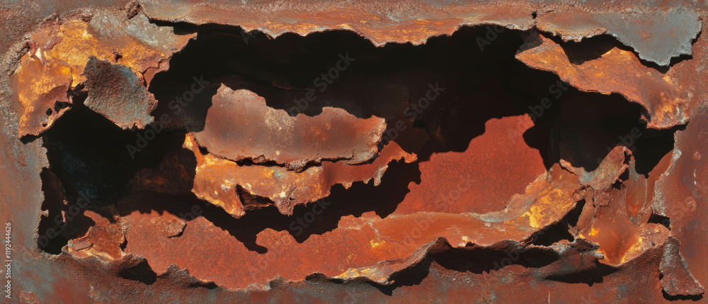 Poster unique rust patterns showcasing abstract textures of aged metal surfaces
