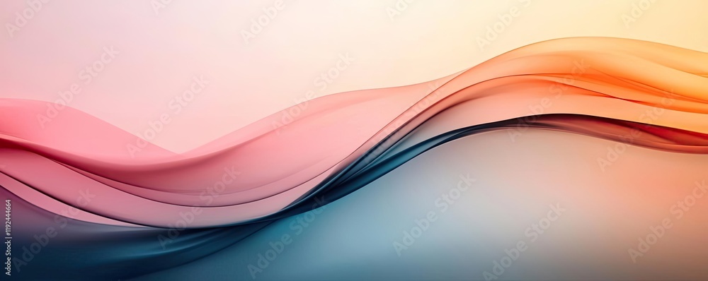 Poster Cloudy abstract background concept. Colorful abstract wave flowing in smooth gradients, creating an artistic visual illusion.