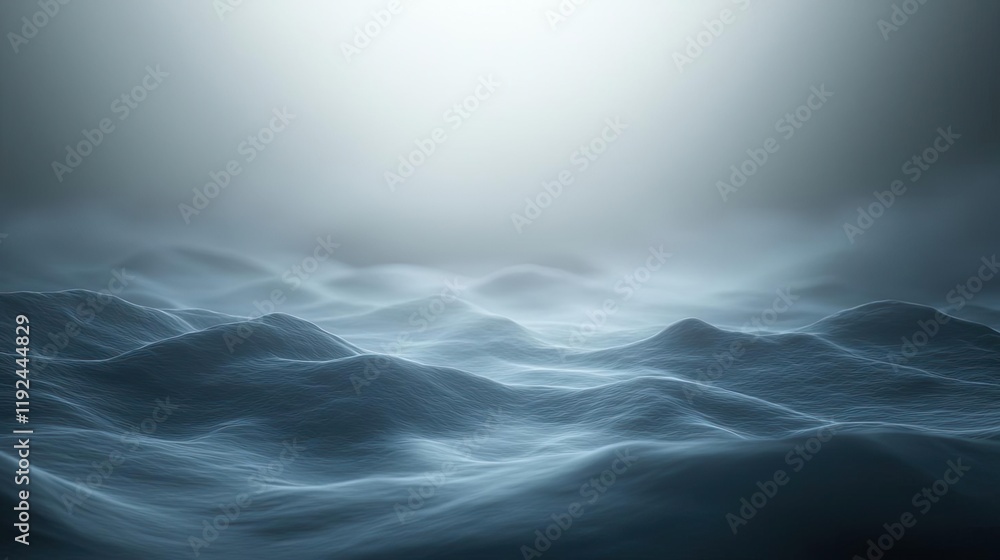 Poster cloudy abstract background concept. calm ocean waves under a soft, misty light create a serene and t