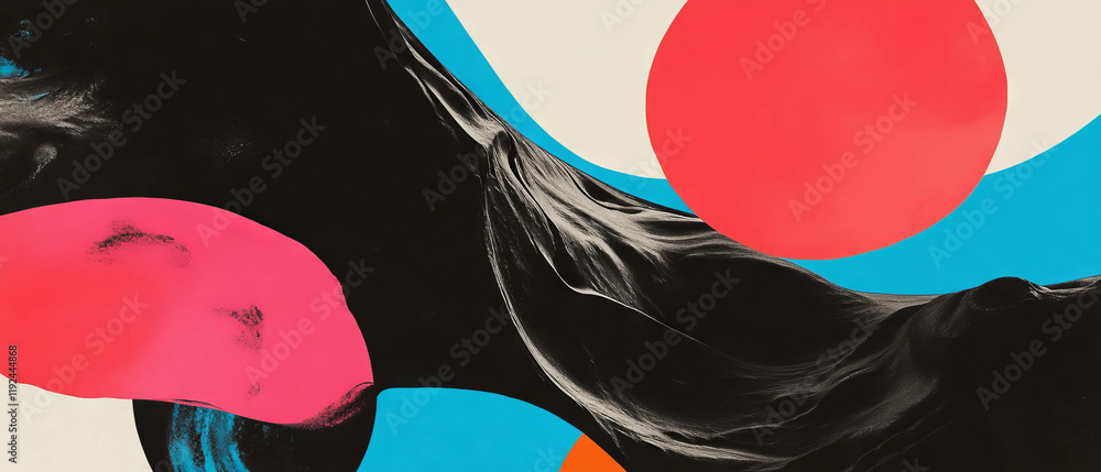 Poster Bold abstract shapes and contrasting colors create striking visual impact in modern design