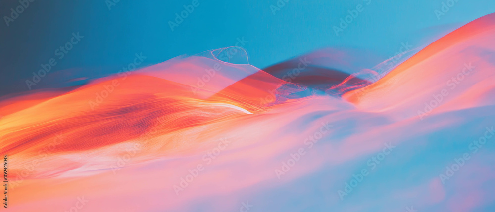 Poster Ethereal smoke trails swirl and curl creating a dynamic and mesmerizing atmosphere